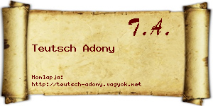 Teutsch Adony névjegykártya